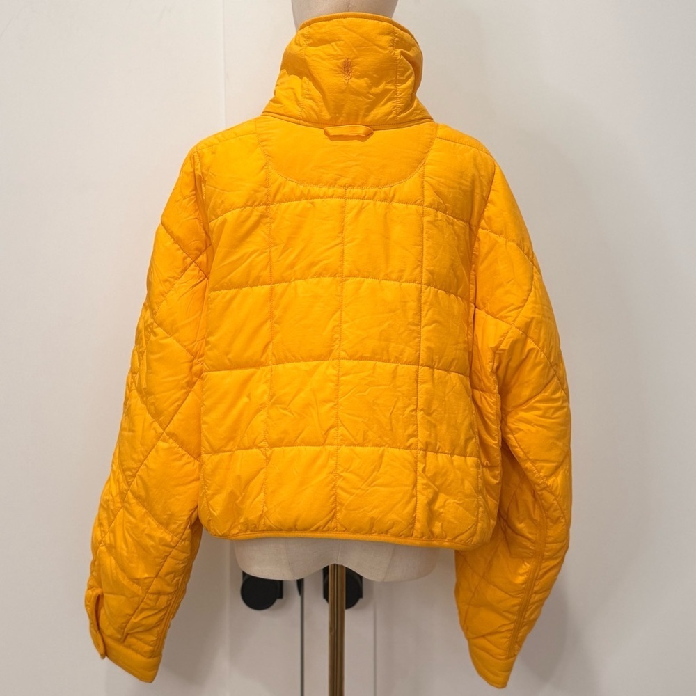 Free People Movement Pippa Packable Puffer Jacket XL Yellow Crop Hiking Sporty - Picture 6 of 15
